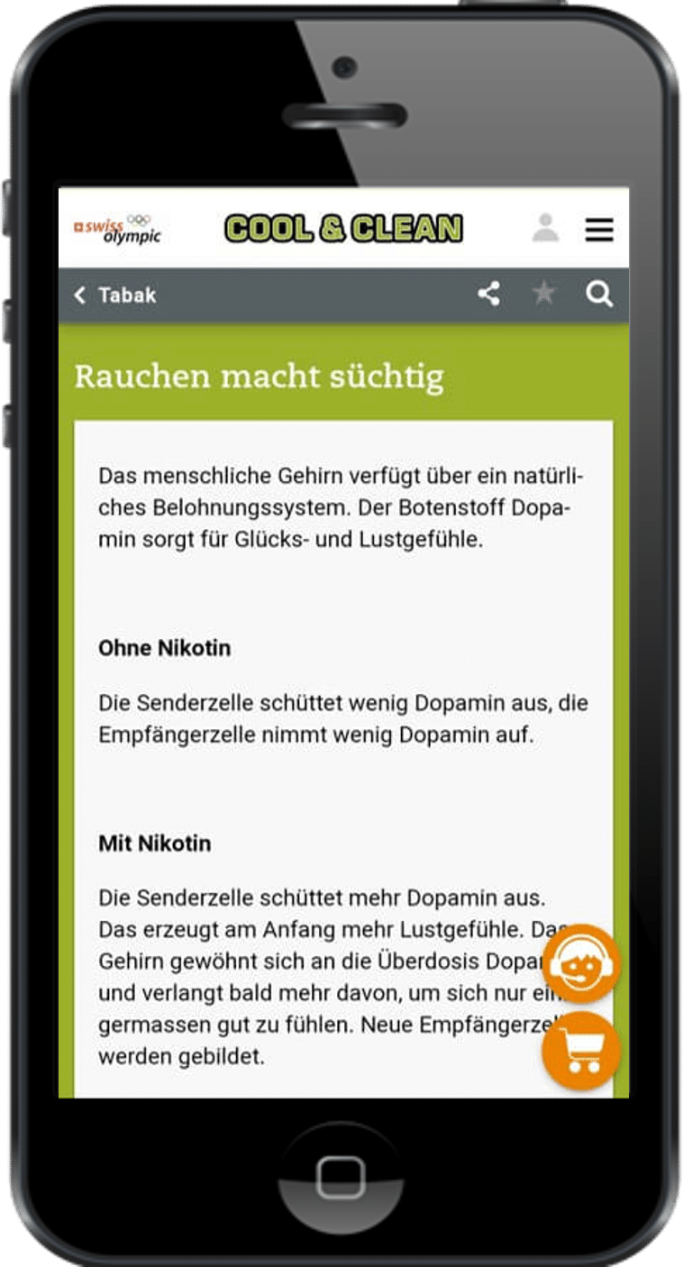 Cool and Clean auf Smartphone